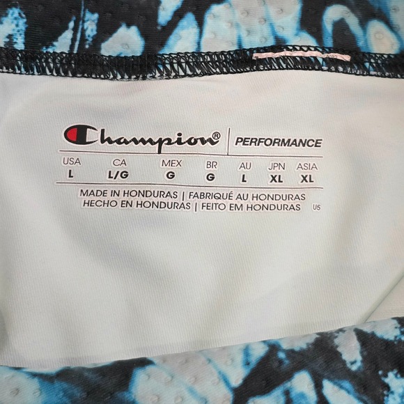 Champion Power Flex Butterfly Print Capris Leggings Womens Sz L Blue Athletic - Picture 4 of 10
